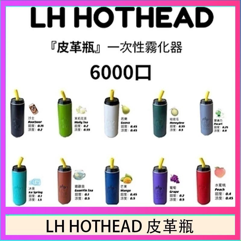 LH HOTHEAD皮革瓶電子煙可充電6000口一次性